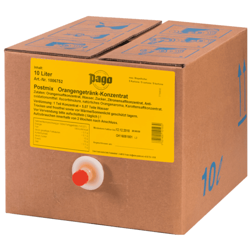 Pago Orange Bag in Box Postmix 10lt